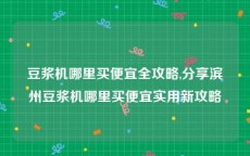 豆浆机哪里买便宜全攻略,分享滨州豆浆机哪里买便宜实用新攻略