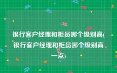 银行客户经理和柜员哪个级别高(银行客户经理和柜员哪个级别高一点)