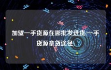 加盟一手货源在哪批发进货(一手货源拿货途径)