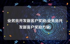 业务员开发新客户奖励(业务员开发新客户奖励方案)