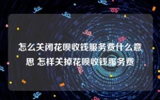 怎么关闭花呗收钱服务费什么意思 怎样关掉花呗收钱服务费