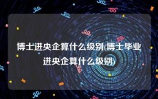 博士进央企算什么级别(博士毕业进央企算什么级别)