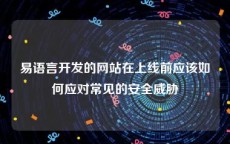 易语言开发的网站在上线前应该如何应对常见的安全威胁