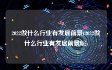 2022做什么行业有发展前景(2022做什么行业有发展前景呢)