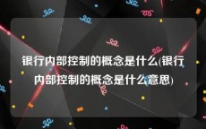 银行内部控制的概念是什么(银行内部控制的概念是什么意思)