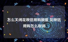 怎么关闭花呗信用购额度 花呗信用购怎么取消