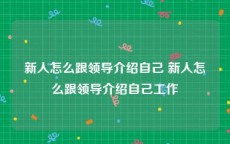 新人怎么跟领导介绍自己 新人怎么跟领导介绍自己工作