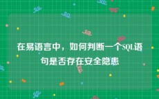 在易语言中，如何判断一个SQL语句是否存在安全隐患