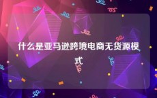 什么是亚马逊跨境电商无货源模式