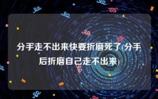 分手走不出来快要折磨死了(分手后折磨自己走不出来)