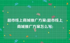 超市线上商城推广方案(超市线上商城推广方案怎么写)