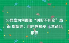 5G网络为何面临“叫好不叫座”局面 邬贺铨：用户感知差 运营商回报低