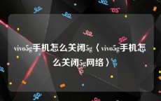 vivo5g手机怎么关闭5g〈vivo5g手机怎么关闭5g网络〉