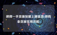 微商一手货源加盟上哪拿货(微商拿货源实用攻略)