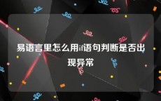 易语言里怎么用if语句判断是否出现异常