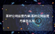 茶叶公司运营方案(茶叶公司运营方案怎么写)