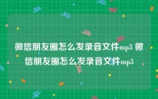 微信朋友圈怎么发录音文件mp3 微信朋友圈怎么发录音文件mp3