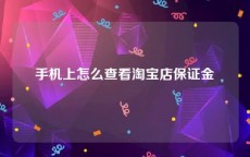 手机上怎么查看淘宝店保证金