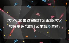 大学校园里适合做什么生意(大学校园里适合做什么生意小生意)