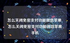 怎么关闭免密支付功能微信苹果 怎么关闭免密支付功能微信苹果手机