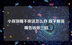 小孩顶嘴不听话怎么办 孩子爱顶嘴告诉你三招