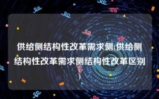 供给侧结构性改革需求侧(供给侧结构性改革需求侧结构性改革区别)