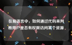 在易语言中，如何通过代码来判断用户是否有权限访问某个资源