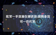 批发一手货源在哪进货(微商拿货可一件代发)