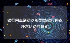 银行网点活动沙龙类型(银行网点沙龙活动的意义)