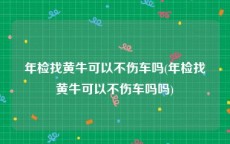 年检找黄牛可以不伤车吗(年检找黄牛可以不伤车吗吗)