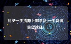 批发一手货源上哪拿货(一手货源拿货途径)