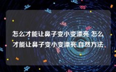 怎么才能让鼻子变小变漂亮 怎么才能让鼻子变小变漂亮,自然方法