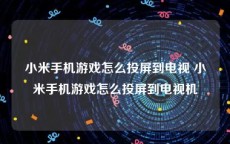 小米手机游戏怎么投屏到电视 小米手机游戏怎么投屏到电视机