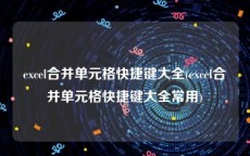 excel合并单元格快捷键大全(excel合并单元格快捷键大全常用)