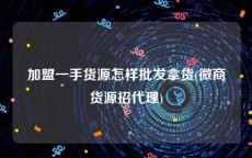 加盟一手货源怎样批发拿货(微商货源招代理)