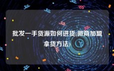 批发一手货源如何进货(微商加盟拿货方法)