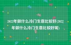 2022年做什么冷门生意比较好(2022年做什么冷门生意比较好呢)