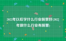 2022年以后学什么行业前景好(2022年做什么行业有前景)