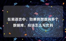 在易语言中，如果我想查询多个数据库，应该怎么写代码