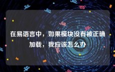 在易语言中，如果模块没有被正确加载，我应该怎么办