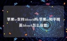 苹果xr支持3dtouch吗(苹果xr和平精英3dtouch怎么设置)