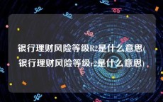 银行理财风险等级R2是什么意思(银行理财风险等级r2是什么意思)