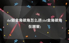 dnf新金角银角怎么进(dnf金角银角在哪里)