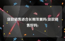 贷款销售适合长期发展吗(贷款销售好吗)