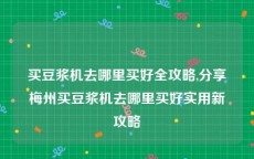 买豆浆机去哪里买好全攻略,分享梅州买豆浆机去哪里买好实用新攻略