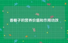 香榧子的营养价值和作用功效