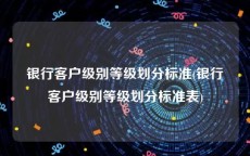 银行客户级别等级划分标准(银行客户级别等级划分标准表)