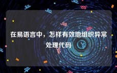 在易语言中，怎样有效地组织异常处理代码