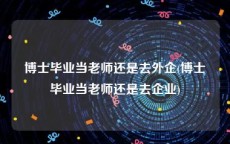 博士毕业当老师还是去外企(博士毕业当老师还是去企业)