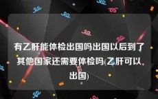 有乙肝能体检出国吗出国以后到了其他国家还需要体检吗(乙肝可以出国)